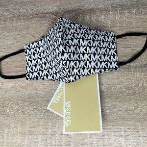 Michael Kors MK Logo S/M Stretch Cotton Face Mask -Black/White